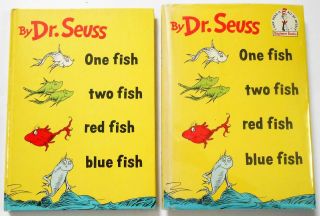 Beginner Book One Fish Two Fish Red Fish Blue Fish 1961 In Dj Dr Seuss Nf/vg,