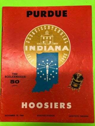 Purdue Vs Indiana University Football Program,  Ross - Ade Stadium November 19 1966