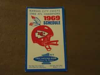 1969 Kansas City Chiefs Afl Football Roster Schedule W/officials Signals
