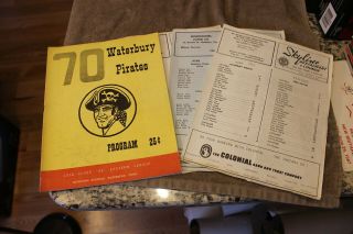 1970 Waterbury Pirates Minor League Baseball Program W/3 Information Sheets