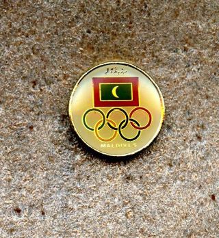 Noc Maldives 1984 Los Angeles 1988 Seoul Olympic Games Pin