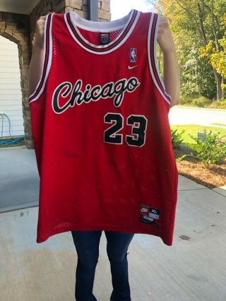 Nike Flight Michael Jordan Chicago Sewn Stitched Basketball Jersey X - Large Xl