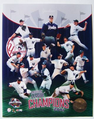 York Yankees Jeter 2001 Al Champions Licensed 8x10 Photo Licensed