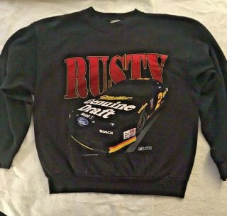 Vintage Rusty Wallas Sweatshirt,  Nascar Mid 1990 ' s,  Large Black 3