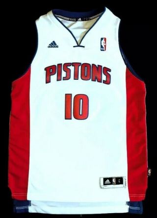 Greg Monroe Pistons Youth Large Adidas Basketball Swingman Jersey Sewn White Nba