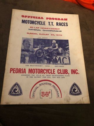 1970 Peoria Tt,  Peoria Motorcycle Club.  Program
