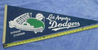 Vintage La Los Angeles Dodgers Stadium Pennant Baseball Dodger Blue Vg