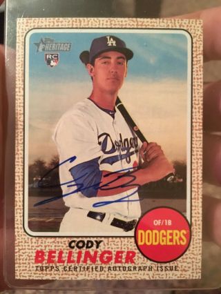 2017 Topps Heritage Cody Bellinger Real One Auto Blue Ink The Bellinger Rc