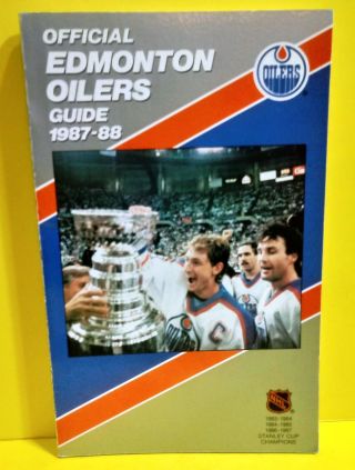 1987 - 88 / 1988 Edmonton Oilers Media Guide Yearbook Nhl Champions Wayne Gretzky