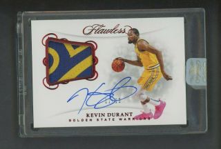 2018 - 19 Flawless Ruby Kevin Durant Warriors Game Logo Patch Auto /15