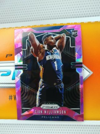 2019 - 20 Prizm Nba Zion Williamson Rc Rookie Pink Cracked Ice / Pelicans 248