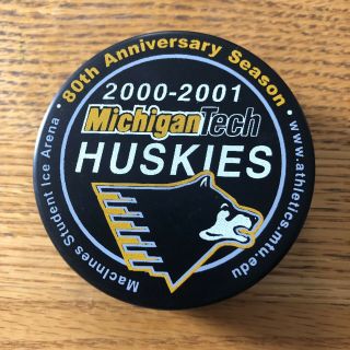 Michigan Tech Wcha Game Puck 2000 - 2001 Rare College Hockey University Ncaa