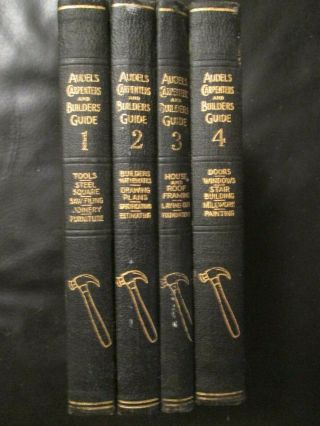 Rare Vintage 1923 Audels Carpenters And Builders Guide 4 Volumes First Edition