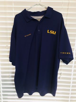 Lsu Tigers Football Columbia Polo Shirt 2xl