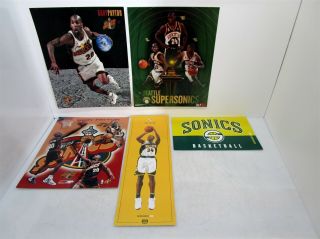5x Vintage Seattle Supersonics Nba Basketball Posters: Ray Allen,  Gary Payton,