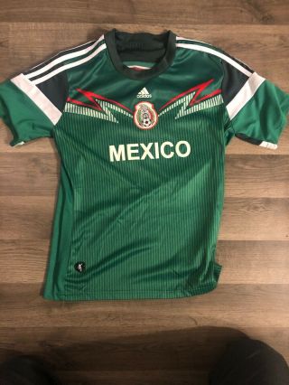 Youth Adidas Authentic Mexico Soccer Jersey Sz Xl 14 Chicharito 