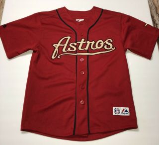 Houston Astros Vintage Jersey Baseball Majestic Sz 10/12 Youth