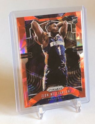 2019 - 20 Prizm Nba Zion Williamson Rc Red Cracked Ice Pelicans.  A