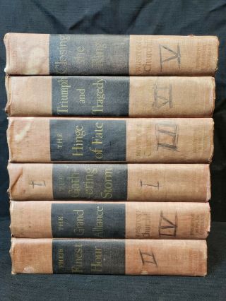 Complete 6 Volume Set The Second World War Ii Winston Churchill 1948 - 1953 1st Ed