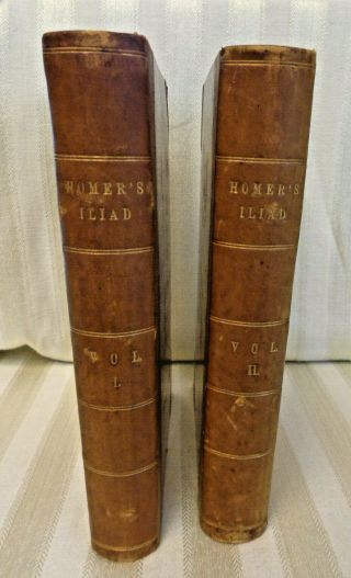 Antique Books Vol 1 & 2 The Iliad Of Homer By Edward Earl Of Derby 1864