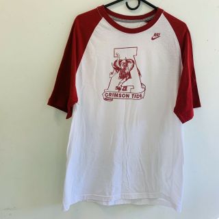 Nike Alabama Crimson Tide Vintage Elephant Logo Red & White Size Xl T - Shirt