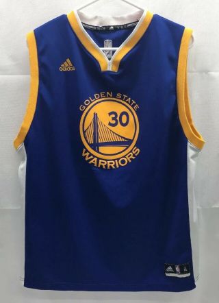 Stephen Curry Golden State Warriors Adidas Blue Nba Basketball Jersey Youth Xl