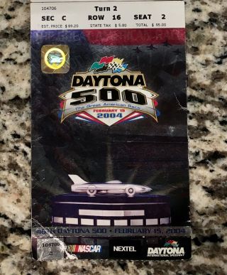 Daytona 500 Ticket From Race Where Dale Earnhardt Jr.  Won The 500 For 1st Time.