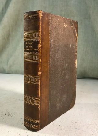 History English Revolution Of 1640 By Guizot Antique Leather Bound Book Decor