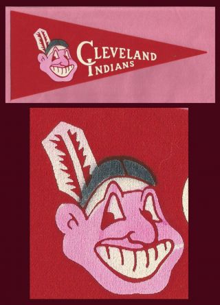 Vintage 1960’s Cleveland Indians Baseball Pennant Wow