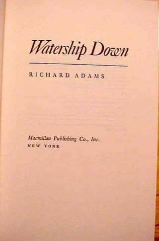 1972 1st Ed.  - RICHARD ADAMS - 