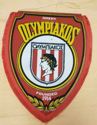 Old Greek Basketball And Football Club Olympiakos Piraeus Vintage Pennant,  Flag