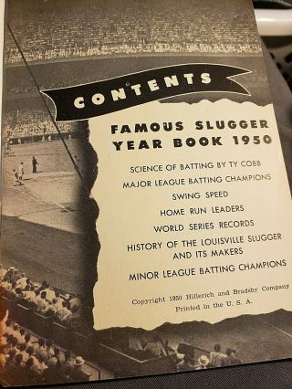 Louisville Slugger 1950 Famous Slugger Year Book 3