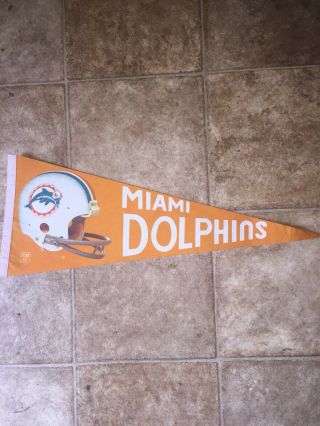 Vintage Miami Dolphins Nfl Football Pennant Full Size Flag