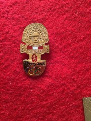 2008 Beijing Olympics Peru Gold Rare Noc Olympic Games Pin Badge