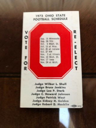 1973 Ohio State Buckeyes College Football Pocket Schedule