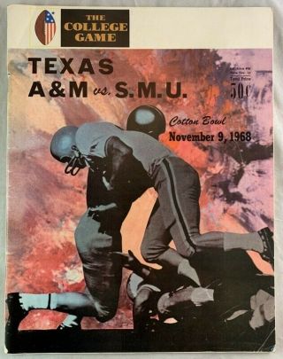 Nov 9 1968 College Football Program Texas A&m Vs Smu @ Cotton Bowl