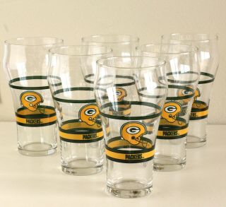 Green Bay Packers Nfl Football Collectible Coke Coca Cola Fountain 6 Glasses