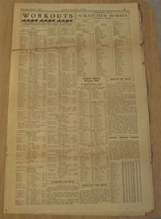 Vtg 1931 " Daily Racing Form " Newspaper Horse Racing Chicago