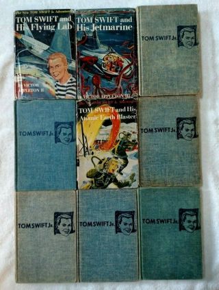 Tom Swift Jr Series 1 to 12,  14,  15,  and 17 Blue Tweed Some Dust Jackets 2