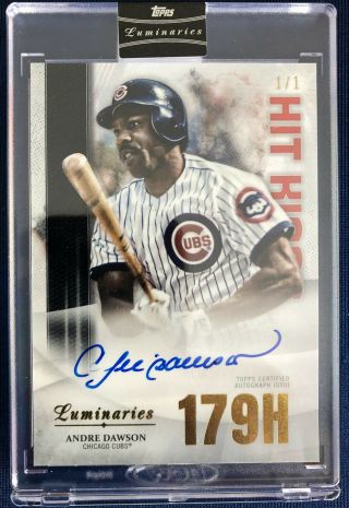 2019 Topps Luminaries Andre Dawson 1/1 Cubs Card And Auto Case Hit