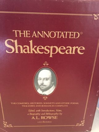 The Annotated Shakespeare A.  L.  Rowse 3 Volume Set 1978