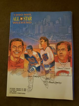1990 Nhl All Star Game Official Program Pittsburgh Civic Arena 1/21/1990