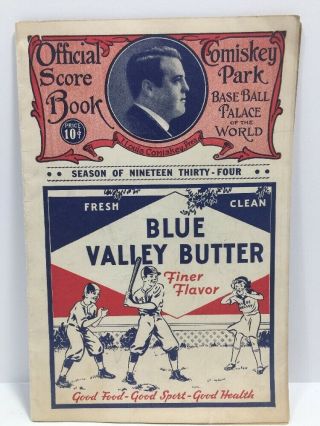 Vintage 1934 Chicago White Sox / Philadelphia / Comiskey Park Score Book