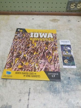 2016 Iowa Hawkeyes Vs North Dakota State Bison College Football Program Ticket