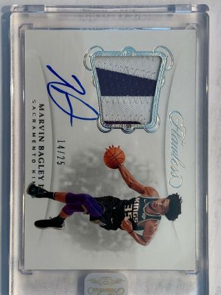 2018 - 19 Panini Flawless Rookie Patch Auto Marvin Bagley Iii Kings /25 Rpa