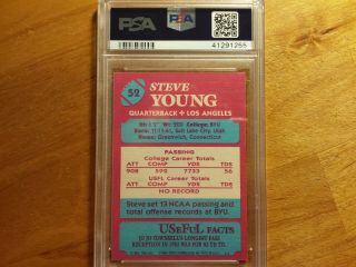 STEVE YOUNG 1984 TOPPS USFL 52 XRC TRUE ROOKIE RC PSA 9 49ERS BYU GORGEOUS 3