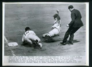 Gene Hermanski Bill Rigney Reardon 1947 Press Photo Brooklyn Dodgers Giants