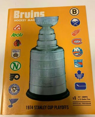 Vintage 5/16/1974 Stanley Cup Program Bruins Vs Flyers