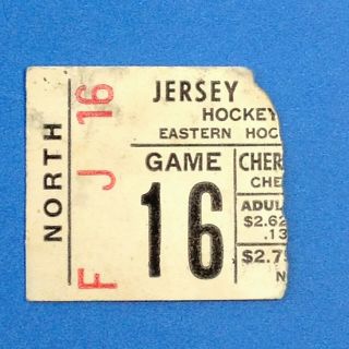 Jersey Devils Ehl Ticket Stub Only Game 16 1971 Eastern Hockey League