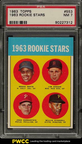 1963 Topps Willie Stargell Rookie Rc 553 Psa 7 Nrmt (pwcc)